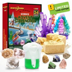 SCIENCE DIARY Science Experiments & Gemstone Advent Calendar 2024 for Kids - Girls Advent Calendar with 24 Crystals and STEM Projects