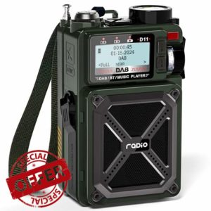 Greadio Portable DAB/DAB+/FM Solar Radio with Bluetooth 5.3