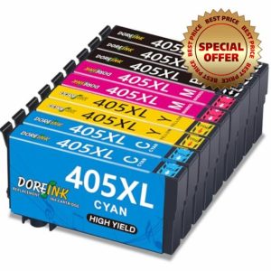 DOREINK 405XL Multipack Compatible with Cartridges for Epson 405XL for Epson Workforce Pro WF-3820DWF WF-3825DWF WF-4820DWF WF-4825DWF WF-4830DTWF WF-7830DTWF WF-7835DTWF WF-7840DTWF 9 Pieces