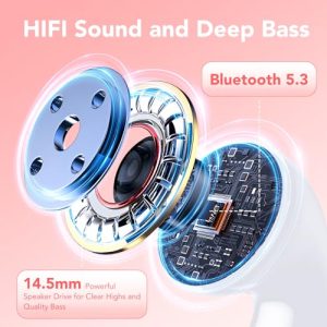 Wireless Headphones Bluetooth 5.3 Headphones with 4 ENC Mic