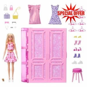 Barbie Dream Closet Toy Playset with Blonde Fashion Doll