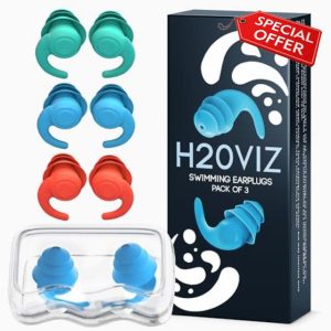 H20VIZ Pro Swim Ear Plugs | 3 Pairs | Waterproof