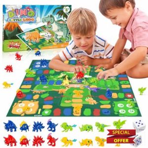 Ludo Game for Kids Age 6 7 8 Dinosaur Board Games for 4 5 6 7 Year Olds Boys Girls Birthday Gifts Presents 5-11 Family Travel & Pocket Indoor Ludo Games 2 to 4 Players Dinosaur Toys for Boys Age 4-12