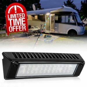 SUPAREE 12V LED Lights Campervan LED Caravan Light Exterior Motorhome Awning Light LED 6000K White 2000LM IP67 Waterproof for Boat RVs Camper Van 1PC