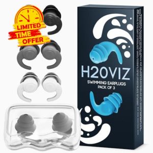 H20VIZ Pro Swim Ear Plugs | 3 Pairs | Waterproof