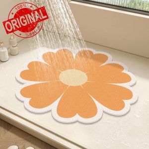 Round Shower Mat Flower Bath Mat for Inside Shower