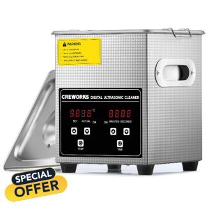 CREWORKS Ultrasonic Cleaner with Digital Timer & Heater