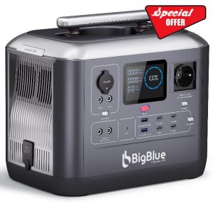 [10ms UPS/1.5H Fast Recharge 0-80%] BigBlue Portable Power Station 1075Wh