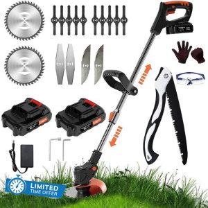 21V Cordless Strimmer Battery Lawn Trimmer with 2Ah Battery and Charger