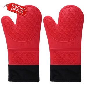 JIARCY Professional Oven Gloves Heat Resistant Silicone Gloves Oven Mitts Non-Slip Cooking Barbecue Gants With Soft Inner Lining