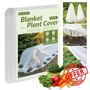 2x5m Plant Fleece Frost Protection - 30gsm Heavy Duty Plant Antifreeze Cloth Winter Garden Protection Cloth for Vegetables Flower from Birds Insects