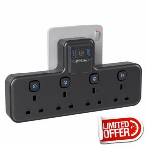 Multi Plug Extension Socket with PD20W USB C Slot