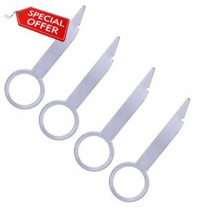 Car Radio Removal Tool Key DIN Release Keys Set for OEM Head Unit CD Media Player Pins | Universal Pin Stereo Hooks Tools (2 pairs) 