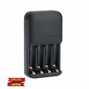 Amazon Basics Battery Charger for Rechargeable AA and AAA NiMh Batteries – UK Plug