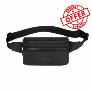 Bumbags Waist Fanny Packs Ladies Fashion Black Small Bum Bags Adjustable Waterproof Belt Waist Bags for Women Men Unisex Sport Running Hiking Jogging Dog Walking Travel Bag Purse (Black)