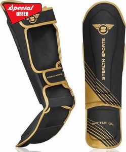 Stealth Sports Shin Guards – Boxing Muay Thai Instep Leg Protector for Martial Arts