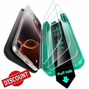ESR 3 Packs 9H+ Tempered Glass Screen Protector for iPhone 16 Pro Max