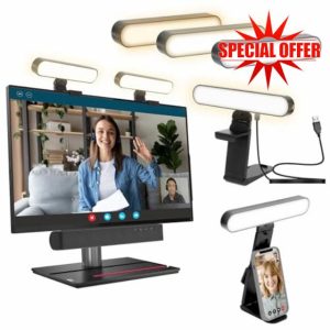 Lmaqfum 5W Bright Selfie Light Computer Laptop Video Conference Light Monitor Light 3000-6500K with Adjustable Stand for Webcam Zoom Call Video Meeting Recording Podcast Live Streaming
