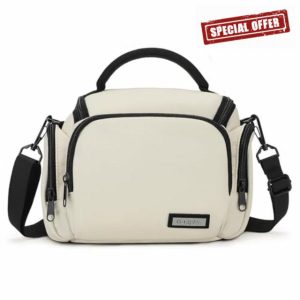 UBORSE DSLR Camera Shoulder Bag Camera Bag Camera Case Portable Digital Camera Case Compatible Protector for Camera Lens Accessories (Beige)