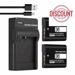 2500mAh Battery (2-Pack) & USB Charger for Sony NP-BG1 NPFG1 NP-FG1 NPBG1 and for Cyber-Shot DSC-W120 W150 W220 DSC-H3 H7 H9 H10 H20 H50 H55 H70 DSC-HX7V DSC-HX30V DSC-HX9V DSC-HX10V DSC-HX5V