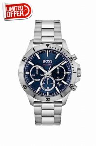 BOSS Chronograph Quartz Watch for men Collection Troper with Leather or Stainless Steel strap