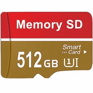 SD Card 512 GB - alptte Memory Card Large Capacity TF Card Full HD SD Cards Data Storage for Camera