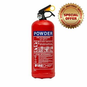 Multi Purpose Powder Fire Extinguisher – Ready to Use in Seconds – 2kg ABC Fire Extinguisher for Home & Kitchen Use – 5 Year Guarantee – Firechief Portable Extinguisher for Garages