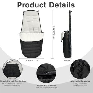 Cosy Toes for Baby Buggy Pram Stroller Waterproof and Windproof Thick Thermo Fleece Pushchair Footmuff with Drawstring Hood Pram Footmuffs