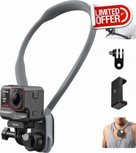 TELESIN° Quick Release Neck Mount for DJI Osmo Action 5 Pro/4 GoPro Hero 13 12 11 10 Insta360 Samsung