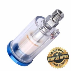 YZIMNRE Mini in Line Air Filter Water Oil Separator Filter Moisture Trap Regulator for Spray Guns Air Tools Airbrush Compressor 1/4 Inch NPT Inlet and Outle