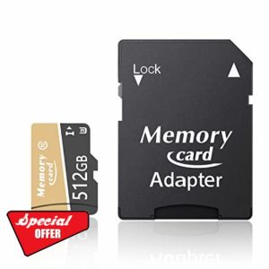 Hcnzdwe Micro Memory Card 512GB TF Card Waterproof Memory Card Fast Speed High Performance for Smartphone Dash Cam Drone PC-E512GB