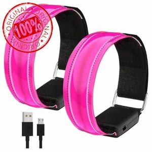 Sundonix LED Reflective Running Armband Light - Rechargeable High Vis Arm Band Gear Gift for Adult Runners Running Walking at Nigh