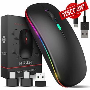 Wireless Mouse for Laptop With 2 USB A to USB C Adapter