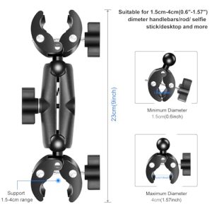 360° Rotation Ball Head Fixed Claw Clamp for Camera Rod