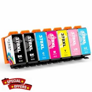 378XL Compatible Ink Cartridges for Epson 378 378XL Ink Cartridges Work for Epson XP-8000 XP-8005 XP-8500 XP-8505 XP-8600 XP-8605 XP-8606 XP-8700 XP-8705 Printers