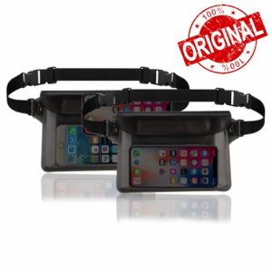2 Pack Waterproof Pouch Bag with Adjustable Waist Strap Waterproof Phone Pouch Screen Touchable Bum Bags for Swimming Beach Boating Fishing Hiking
