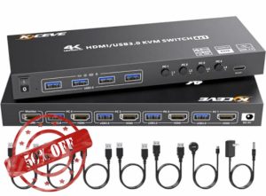 HDMI KVM Switch 4 Computers 4K@60Hz 2K@120Hz