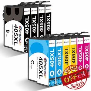 YINGCOLOR 405 XL Ink Cartridges Replacement for Epson 405XL Compatible with Workforce Pro WF-3820 WF-4820 WF-7835 WF-7840 WF-4830 WF-7310 WF-7830 WF-3825 WF-4825 Printer (10-Pack)