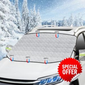 Ninonly Windscreen Covers Frost Heavy Duty Ultra Magnetic Car Windshield Cover with 5 Magnets and Side Mirror Covers Car Windscreen Cover for Winter Fit for Cars SUVs in All Weather 147x120cm