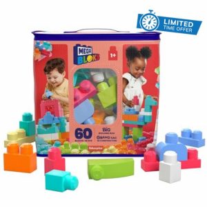 MEGA BLOKS Big Building Bag building set with 60 big and colorful building blocks