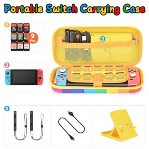 16 in 1 Switch Accessories Kit Include Switch Carrying Case with 9 Game Card Slots