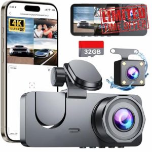 Dash Cam Front and Rear 4K Full HD