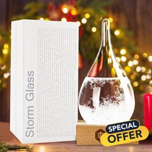 Christmas Gifts Storm Glass Weather Stations Water Drop Weather Predictor Creative Forecast Nordic Style Decorative Weather Glass Weather gifts for Men (S)