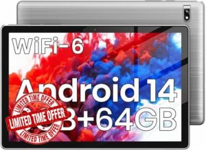 Tablet: Android 14 Tablet - 2024 Newest 10.1 Inch Octa-core Processor