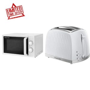 Russell Hobbs Textures 17 Litre White Manual Microwave