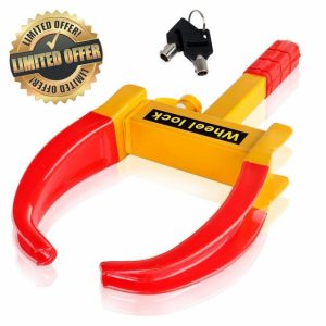 Yorkshire Homeware Wheel Clamp Lock Universal Security Tire Lock Adjustable Anti-Theft Locking for Trucks
