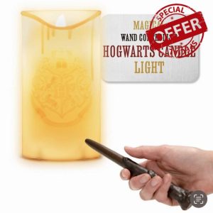 Harry Potter Hogwarts LED Candle with Wand Remote - Officially Licensed Wizarding World Merchandise