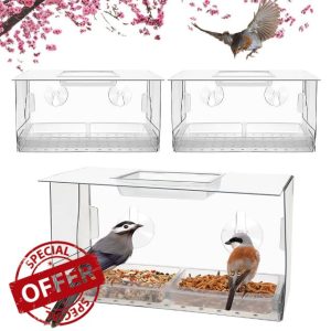 DAJASD Window Bird Feeder with Strong Suction Cups