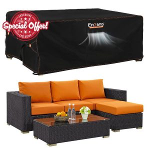 Enzeno Garden Furniture Cover,200X150X74cm Garden Table Cover Waterproof,420D Heavy Duty Oxford Polyester Outdoor Patio Table Covers Rectangular Windproof,Anti-UV for Chair and Table Patio Set Cove