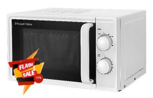 Russell Hobbs 17L Small Microwave White Manual Textures 700W with 5 Power Levels & 30 min Timer